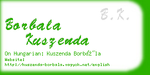 borbala kuszenda business card